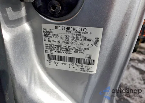 2012 Ford F250 Super Duty from USA, damaged, VIN 1FT7X2B65CEA36345